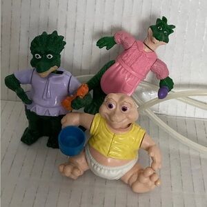 Lot of 3 VTG Disney Dinosaurs Pump Figures TV Show Sinclair Toy Set McDonald’s